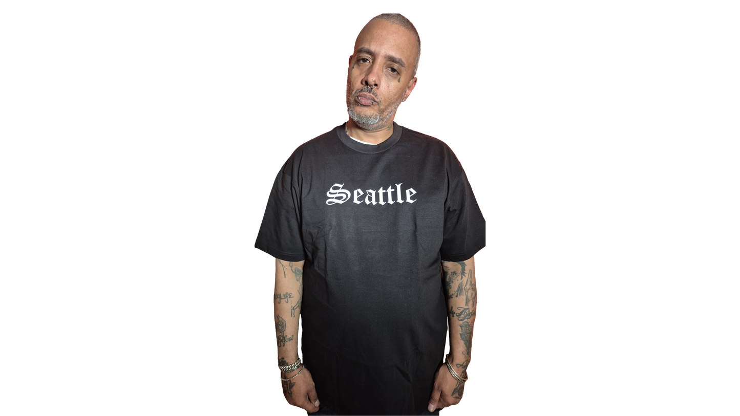 Seattle Black Old English T-Shirt