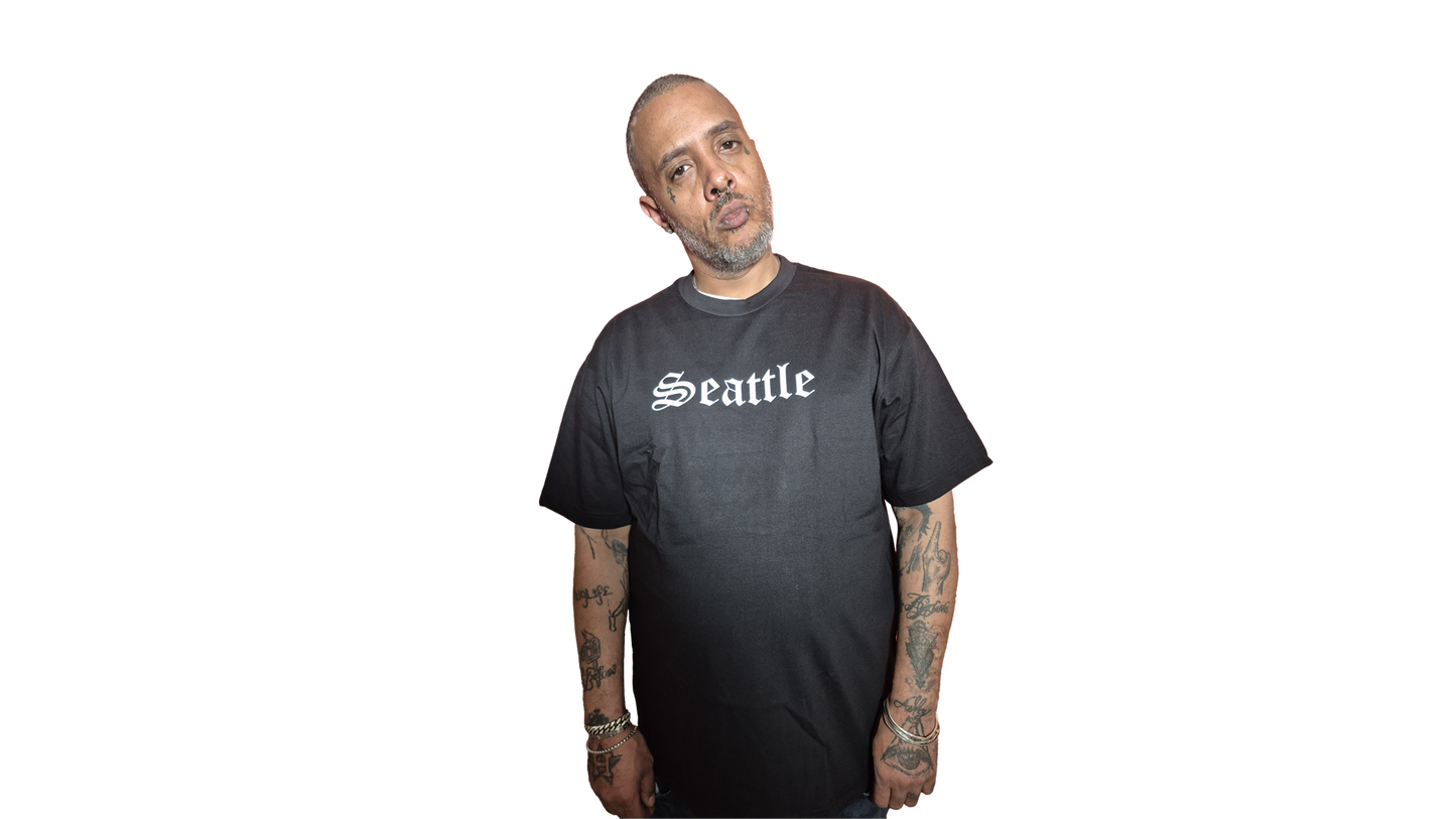Seattle Black Old English T-Shirt