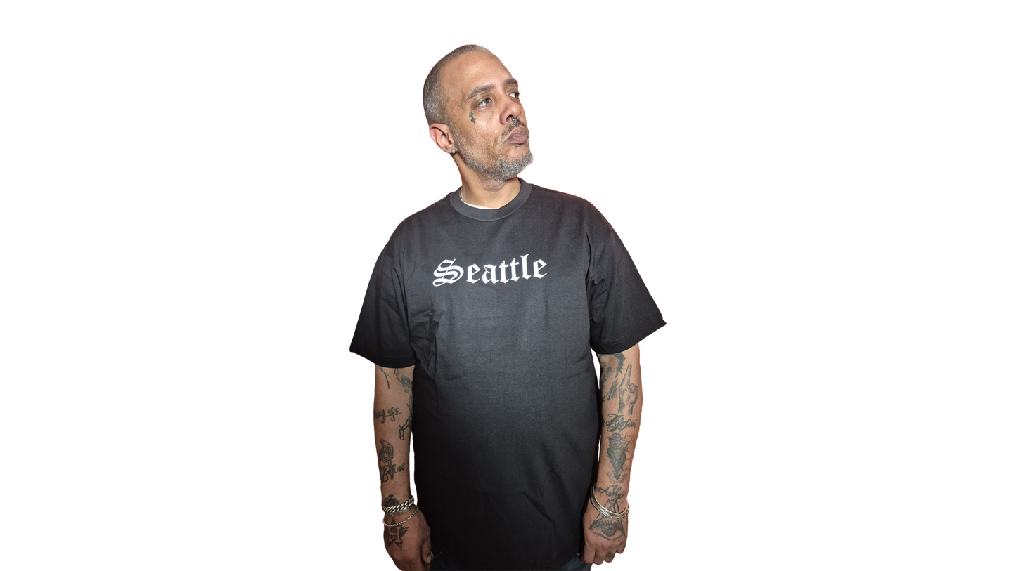 Seattle Black Old English T-Shirt