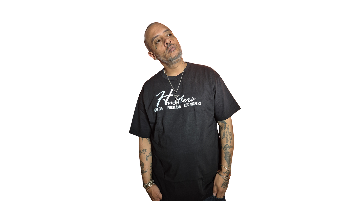 Hustlers Black-Seattle-Portland-Los Angeles T-Shirt