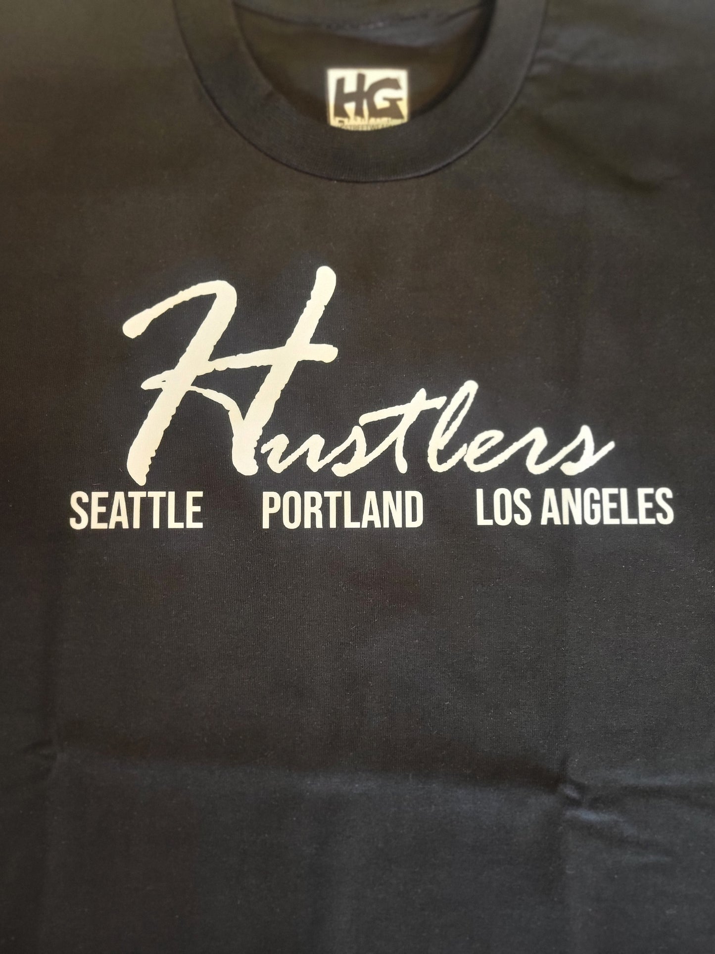 Hustlers Black-Seattle-Portland-Los Angeles T-Shirt