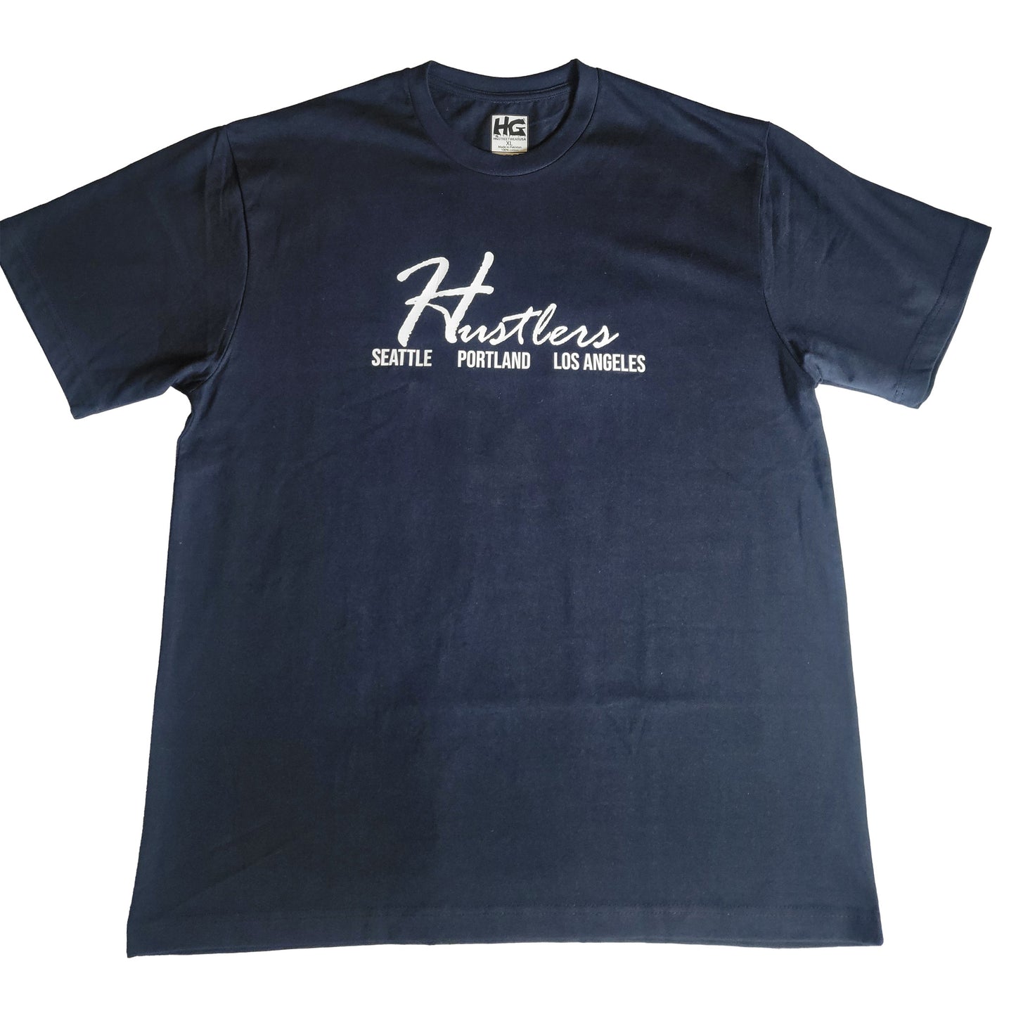 Hustlers Navy Blue-Seattle-Portland-Los Angeles T-Shirt