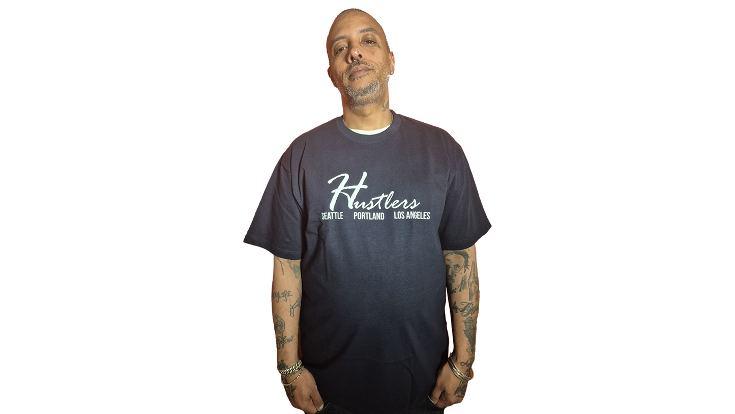Hustlers Navy Blue-Seattle-Portland-Los Angeles T-Shirt