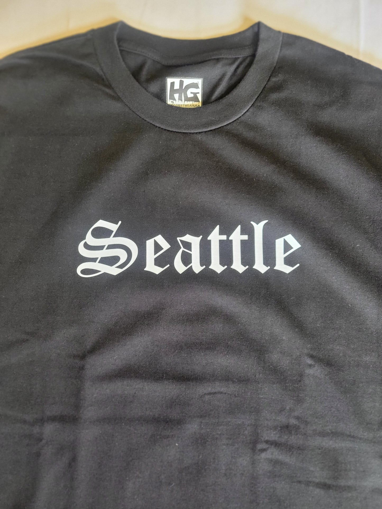 Seattle Black Old English T-Shirt