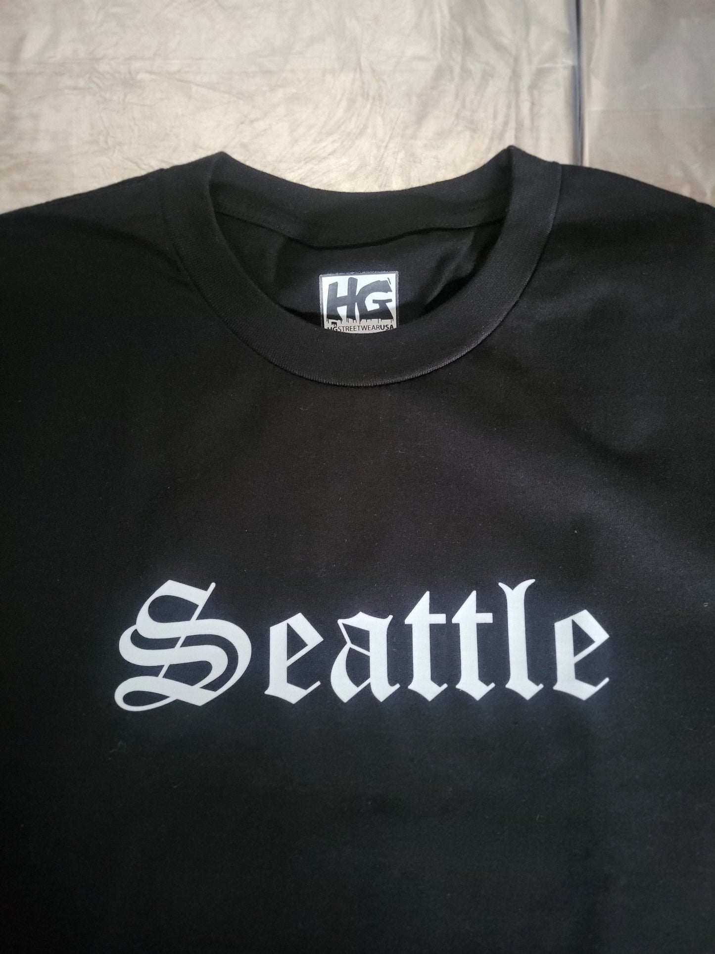 Seattle Black Old English T-Shirt