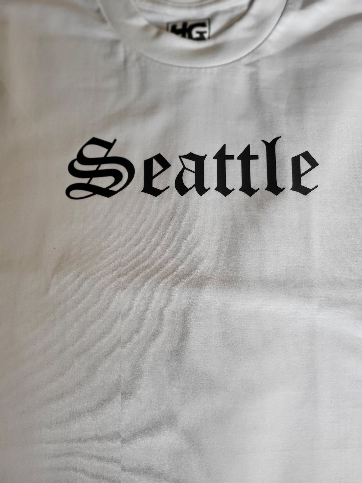 Seattle White Old English T-Shirt